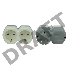 Двойник электрический REXANT 16 А с заземлением и защитными шторками, белый