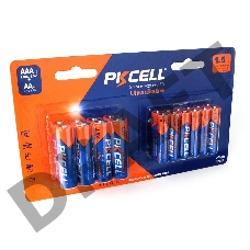 Щелочной/алкалиновый элемент питания PKCELL LR03(12)+LR6(8) тип - AAА 12 шт + АА 8 шт в блистере