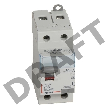 Выключатель дифференциального тока (УЗО) 2п 25А 30мА тип AC DX3 Leg 411504