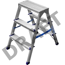 Лестница-стремянка двухсторонняя алюминиевая, СИБИН 38825-03, 3 ступени 38825-03