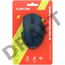 Мышь CANYON 2.4GHz Wireless Optical Mouse with 4 buttons, DPI 800/1200/1600, Dark Blue, 115*77*38mm, 0.064kg