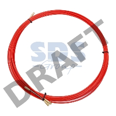 Протяжка кабельная (мини УЗК в бухте), стеклопруток, d=3,5 мм, 7 м красная