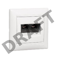 Розетка Valena розетка 2*RJ45 кат.5e, сл. кость, монтаж на винтах