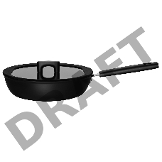 Сотейник Fiskars Hard Face 1052232 3.5л. d=28см (с крышкой) черный