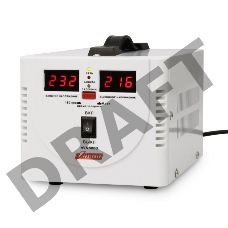 Стабилизатор напряжения Powerman AVS 500D White (220В±8% 500ВА,5А,КПД 98%, циф. индикация вх./вых.)