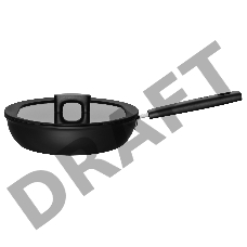 Сотейник Fiskars Hard Face Optiheat 2.8л. d=26см (с крышкой) черный (1052238)