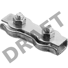 Зажим троса двойной, 6мм, 2 шт, оцинкованный, ЗУБР