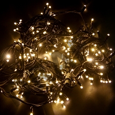 Гирлянда модульная «Дюраплей LED» 20 м, 200 LED черный каучук, мерцающий Flashing (каждый 5-й диод) свечение теплое белое