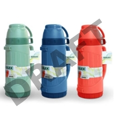 Термос Diolex DXP-1800-G зеленый, пластиковый со стеклянной колбой 1800 мл, с ручкой для переноски,