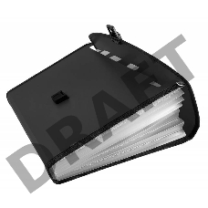 Портфель Бюрократ -BPP6LBLCK 6 отдел. A4 с окантовкой пластик 0.7мм черный