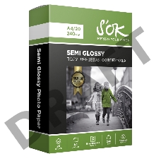 Фотобумага RC Semi Glossy Premium; 240gsm; A4*20 // Полуглянцевая Премиум; 240г/м2; формат А4; 20 листов RC