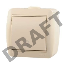 Выключатель LEZARD 710-0300-105  проходной 1клавиша наруж.проводки серии Ната белый