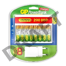Аккумулятор + зарядное устройство GP PowerBank 270AAHC/CPBXL-2CR8 AA NiMH 2700mAh (8шт) блистер