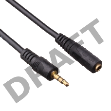 Удлинитель звуковой (3.5mm Jack M - 3.5mm Jack F) 3.0м Exegate, позолоченные разъемы