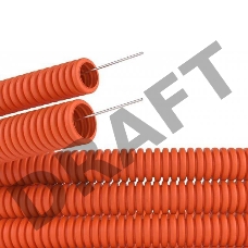 Труба гофрированная из ПНД с зондом ø 50 мм, оранжевая (15 м/уп.) REXANT 
