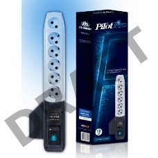 Сетевой фильтр Pilot PRO 1.8м (6 розеток) серый (коробка)