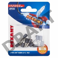 Наконечник штыревой втулочный REXANT изолированный, F-9 мм, 4 мм², НШВи 4.0-9 / Е 4,0-9 / Е4009, серый, в упак. 10 шт.