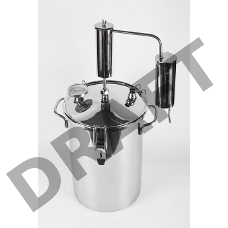 Дистиллятор Первач Элит-Аромат 14Т домашни, 14л, термометр, клапан избыт. давления, разборный сухоп., слив сивушных масел, охл. сетка-конт., съемн. кр