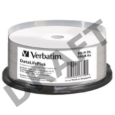 Диск BD-R Verbatim 50Gb 6x Cake Box (25шт) Double Layer Printable (43750)