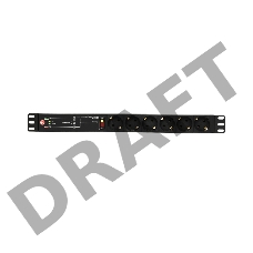 Автоматический ввод резерва ELEMY RACK ATS-1601, 1U, 220В, 8А, LED, in (2) C14, out (6) Schuko