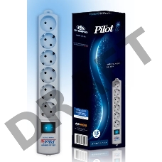 Сетевой фильтр Pilot S 1.8м (6 розеток) белый (коробка)
