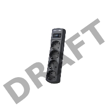 Сетевой фильтр ZIS Pilot m Max 4 розетки (евро с заземлением), 15А/3.3кВа, автомат, 10 м, черный Surge protector Pilot m Max 4 euro outlets, 15А/3.3кВа, 10m, black