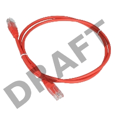 Патч-корд TWT UTP кат.5e, с заливными колпачками, 3.0 м, красный