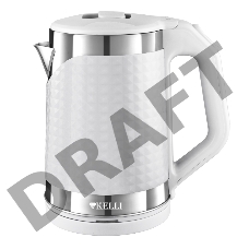 Чайник электрический KELLI KL-1372W 1,8л, нержавейка+пластик, белый (12)