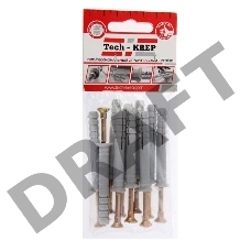 Дюбель-гвоздь 8х60 с потайной манжетой полипропилен (уп.20шт) коробка Tech-Krep 112715