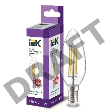 Лампа LED C35 Iek LLF-C35-7-230-40-E14-CL свеча прозр. 7Вт 230В 4000К E14 серия 360°