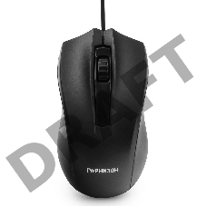 Мышь Гарнизон GM-115, USB, чип- Х, черный, 800 DPI, 2кн.+колесо-кнопка