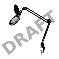 Лупа на струбцине REXANT, круглая, 5D, с подсветкой 56 SMD LED, черная