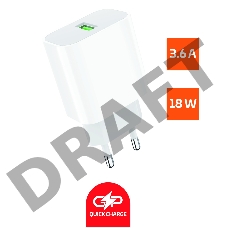 Сетевое З/У GoPower GPQC07 1USB 18W QC3.0 белый
