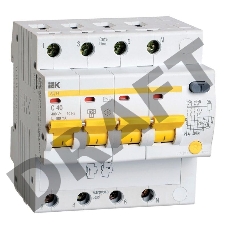 Выключатель автоматический дифференциального тока 4п C 40А 100мА тип AC 4.5кА АД-14 ИЭК MAD10-4-040-C-100