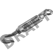 Талреп Зубр DIN 1480, крюк-кольцо, оцинкованный, кованая натяжная муфта, М16, ТФ16, 2 шт 4-304355-16