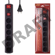 Сетевой фильтр Most R 5м (6 розеток) черный (коробка)