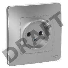 Розетка СП BLANCA 16А 250В без шторок без заземл. алюм. SchE BLNRS000013