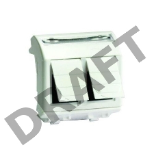 Ком.роз. двойная  R J 45 кат.5e, Brava, белая, 2мод