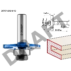 Фреза ЗУБР 28757-50.8-6-12  горизонтально-пазовая d= 50.8мм высота-6мм хв.-12мм d-22мм профессионал