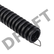 Труба гофрированная из ПНД, с зондом, черная, Ø25 мм (бухта 25 м/уп.) REXANT