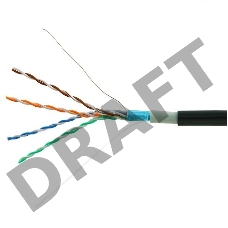 Кабель Cablexpert, FTP5e, 4 пары, 0.52 мм, медь, однож., экран, 305 м, для внешней прокладки, Fluke Test, черный