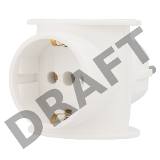 Тройник электрический универсальный 16 А одно гнездо с заземлением белый REXANT