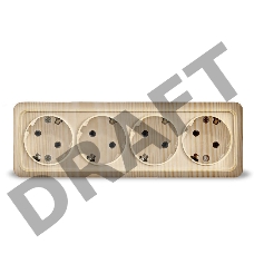 Розетка 4-м ОП Олимп с заземл. сосна UNIVersal 1175