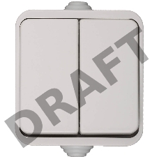 Выключатель СВЕТОЗАР БАТТЕРФЛЯЙ двухклавишный, цвет белый, 10А/~250В