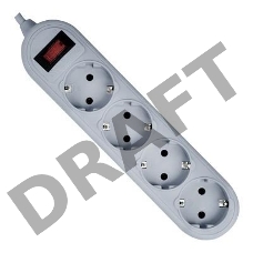 Сетевой фильтр Defender Фильтр ES Lite, 1.8м, 4 розетки, серый 99487