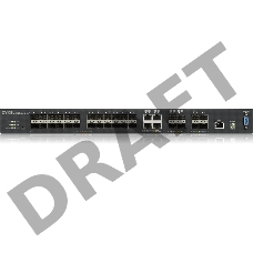 Коммутатор Zyxel XGS4600-32F L3 Managed Switch, 24 port Gig SFP, 4 dual pers.  and 4x 10G SFP+, stackable, dual PSU