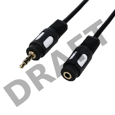Шнур Стерео 3,5 мм гнездо - Стерео 3,5 мм штекер, длина 3 мeтра (GOLD) REXANT