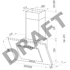 Вытяжка каминная Maunfeld TOWER C 50 белый управление: кнопочное (1 мотор)