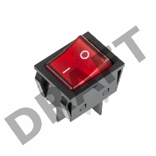 Выключатель клавишный 250V 30А (4с) ON-OFF красный с подсветкой  REXANT