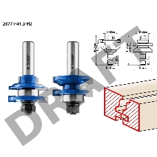 Набор фрез ЗУБР 28771-41.3-H2  рамочных №1 d= 41мм рабочая длина-25.4мм хв.-12мм d-22мм профессиона